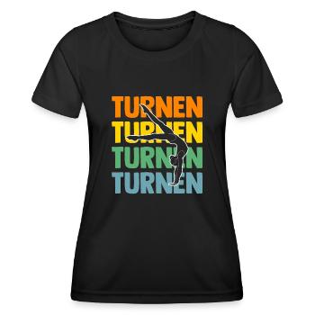 Turnen Gymnastik Turner - Frauen Funktions-T-Shirt - Schwarz - Vorne - AI Model Female 172 light (172cm)
