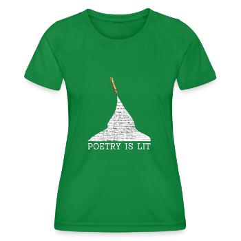 Poetry Is Lit - Frauen Funktions-T-Shirt - Kelly Green - Vorne - AI Model Female 172 dark (172cm)