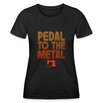 Pédalez à la machine à coudre en métal - T-shirt sport Femme - noir - Devant - AI Model Female 172 light (172cm)