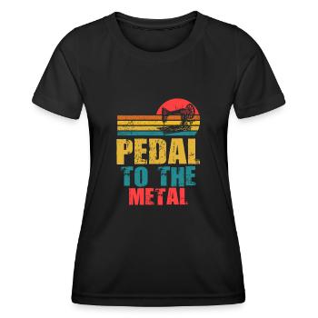 Pédalez à la machine à coudre en métal - T-shirt sport Femme - noir - Devant - AI Model Female 172 light (172cm)