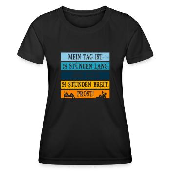 Mein tag ist 24 stunden lang aber 24 Stunden breit - Frauen Funktions-T-Shirt - Schwarz - Vorne - AI Model Female 172 light (172cm)