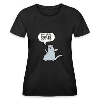 Fat Cat Obesity - Women's Functional T-Shirt - black - Front - AI Model Female 172 light (172cm)