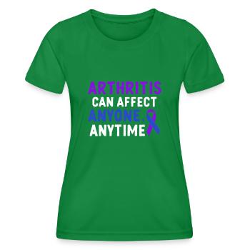 L'arthrite peut frapper n'importe qui à tout moment - T-shirt sport Femme - vert - Devant - AI Model Female 172 dark (172cm)