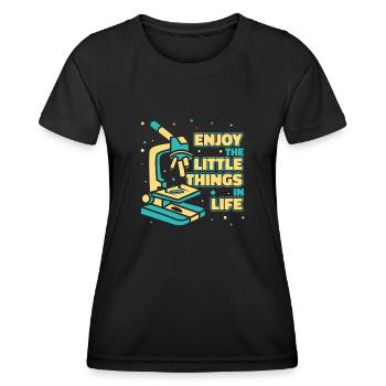 Biologie Biologe Mikroskop - Frauen Funktions-T-Shirt - Schwarz - Vorne - AI Model Female 172 light (172cm)