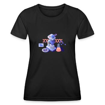 Biology Biologist Microscope - Women's Functional T-Shirt - black - Front - AI Model Female 172 light (172cm)