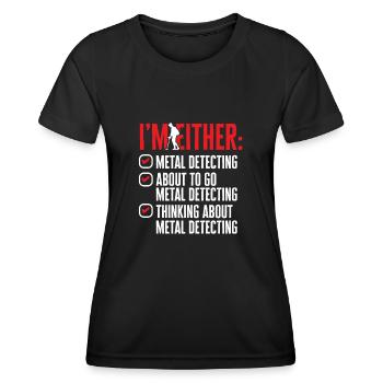 Détecteur de métaux Détection de métaux Chasse au trésor - T-shirt sport Femme - noir - Devant - AI Model Female 172 light (172cm)
