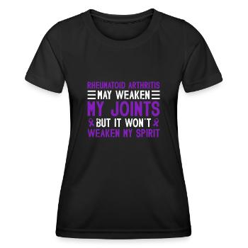 La polyarthrite rhumatoïde peut m’affaiblir, mais - T-shirt sport Femme - noir - Devant - AI Model Female 172 light (172cm)