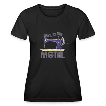 Pedal To The Metal Sewing Machine - Women's Functional T-Shirt - black - Front - AI Model Female 172 light (172cm)