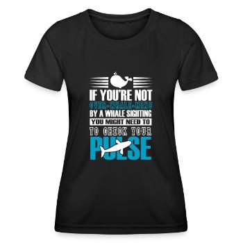 Rorqual bleu pour béluga et mammifères marins - T-shirt sport Femme - noir - Devant - AI Model Female 172 light (172cm)