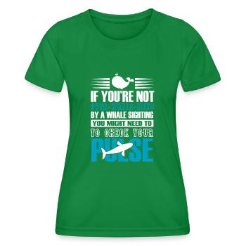 Rorqual bleu pour béluga et mammifères marins - T-shirt sport Femme - vert - Devant - AI Model Female 172 dark (172cm)