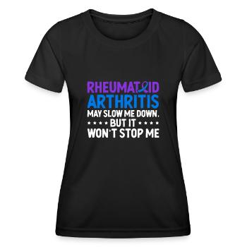 La polyarthrite rhumatoïde peut me ralentir, - T-shirt sport Femme - noir - Devant - AI Model Female 172 light (172cm)
