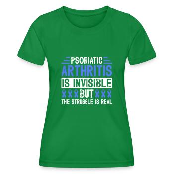 L’arthrite psoriasique ne me définit pas, elle - T-shirt sport Femme - vert - Devant - AI Model Female 172 dark (172cm)