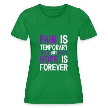 Un guerrier atteint de polyarthrite rhumatoïde se bat pour - T-shirt sport Femme - vert - Devant - AI Model Female 172 dark (172cm)