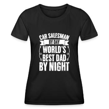 Funny Car Salesman Dad For Automobile Dealership - Frauen Funktions-T-Shirt - Schwarz - Vorne - AI Model Female 172 light (172cm)