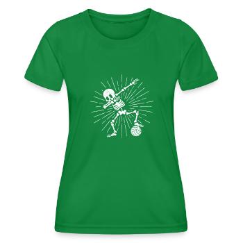 Lustige Dab Dabbing Skelett Wasserball Spieler - Frauen Funktions-T-Shirt - Kelly Green - Vorne - AI Model Female 172 dark (172cm)