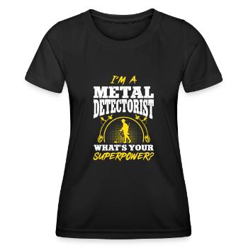 Détecteur de métaux Détection de métaux Chasse au trésor - T-shirt sport Femme - noir - Devant - AI Model Female 172 light (172cm)