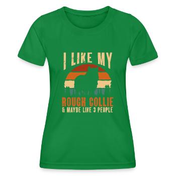 Longhair Collie Rough Collie Dog - Women's Functional T-Shirt - kelly green - Front - AI Model Female 172 dark (172cm)