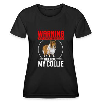 Collie à poil long Collie rugueux Chien - T-shirt sport Femme - noir - Devant - AI Model Female 172 light (172cm)