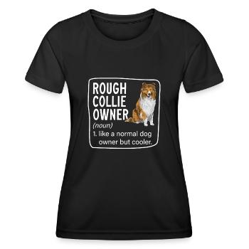 Collie à poil long Collie rugueux Chien - T-shirt sport Femme - noir - Devant - AI Model Female 172 light (172cm)
