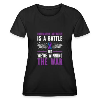 La polyarthrite rhumatoïde est une lutte, mais nous - T-shirt sport Femme - noir - Devant - AI Model Female 172 light (172cm)