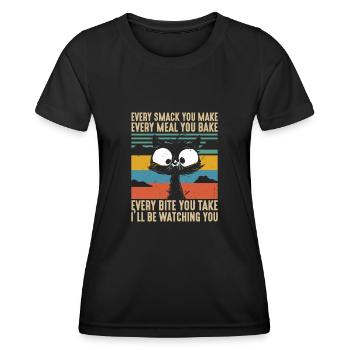 Chaque claque, chaque repas, chaque bouchée que je regarderai - T-shirt sport Femme - noir - Devant - AI Model Female 172 light (172cm)