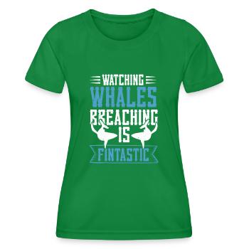 Rorqual bleu pour béluga et mammifères marins - T-shirt sport Femme - vert - Devant - AI Model Female 172 dark (172cm)
