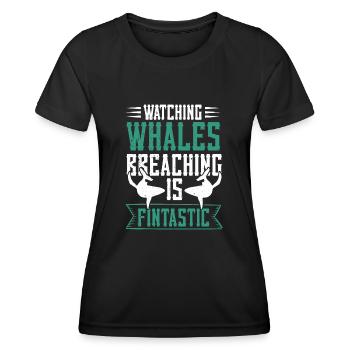 Conception d’un béluga pour les mammifères marins et les orques - T-shirt sport Femme - noir - Devant - AI Model Female 172 light (172cm)