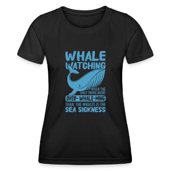 Mammifères marins pour l’observation des orques et des baleines à bosse - T-shirt sport Femme - noir - Devant - AI Model Female 172 light (172cm)