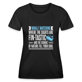 Whale design for whales and blue whales or beluga whales - Women's Functional T-Shirt - black - Front - AI Model Female 172 light (172cm)