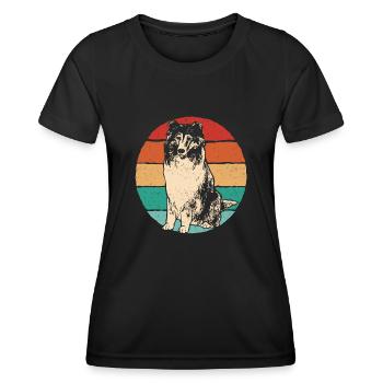 Collie à poil long Collie rugueux Chien - T-shirt sport Femme - noir - Devant - AI Model Female 172 light (172cm)