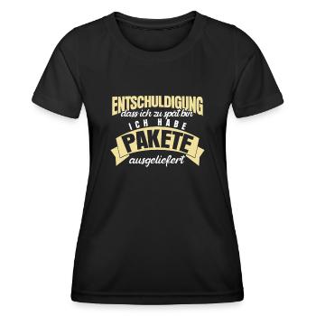 Paketzusteller Spruch Paketbote - Frauen Funktions-T-Shirt - Schwarz - Vorne - AI Model Female 172 light (172cm)