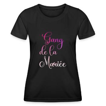 gang de la mariée evjf enterrement vie jeune fille - T-shirt sport Femme - noir - Devant - AI Model Female 172 light (172cm)