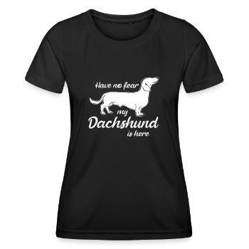 Dachshund drôle de club teckel - T-shirt sport Femme - noir - Devant - AI Model Female 172 light (172cm)