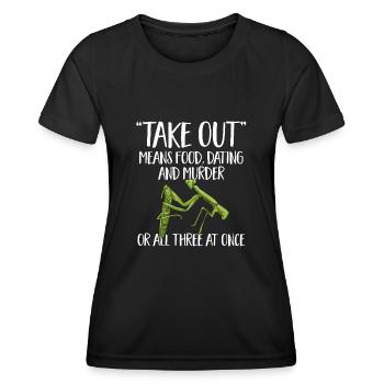 Mante religieuse, collectionneur d’insectes, entomologiste - T-shirt sport Femme - noir - Devant - AI Model Female 172 light (172cm)