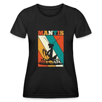 Mante religieuse, collectionneur d’insectes, entomologiste - T-shirt sport Femme - noir - Devant - AI Model Female 172 light (172cm)