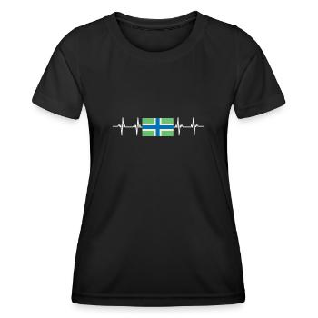 Drapeau du Gloucestershire du Royaume-Uni - T-shirt sport Femme - noir - Devant - AI Model Female 172 light (172cm)