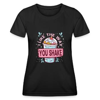 J’aime la façon dont vous secouez les cadeaux de dessert au milkshake - T-shirt sport Femme - noir - Devant - AI Model Female 172 light (172cm)