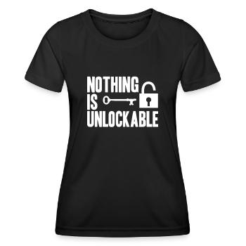 Serrurier Rien n’est déverrouillable Outils de prélèvement - T-shirt sport Femme - noir - Devant - AI Model Female 172 light (172cm)