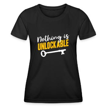 Serrurier Rien n’est déverrouillable Outils de prélèvement - T-shirt sport Femme - noir - Devant - AI Model Female 172 light (172cm)