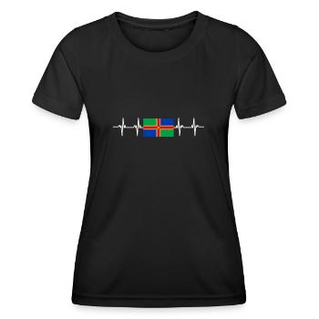 Drapeau du Lincolnshire du Royaume-Uni - T-shirt sport Femme - noir - Devant - AI Model Female 172 light (172cm)