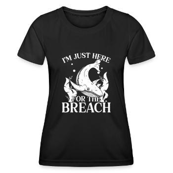 Im Just Here For The Breach Whales Aquarist Gift - Frauen Funktions-T-Shirt - Schwarz - Vorne - AI Model Female 172 light (172cm)