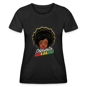 Cool Celebrate Juneteenth Black History - T-shirt sport Femme - noir - Devant - AI Model Female 172 light (172cm)