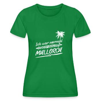 Mallorca Spruch Urlaub Palma - Frauen Funktions-T-Shirt - Kelly Green - Vorne - AI Model Female 172 dark (172cm)