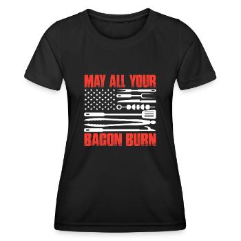 May all your bacon BBQ crickets burn - Women's Functional T-Shirt - black - Front - AI Model Female 172 light (172cm)