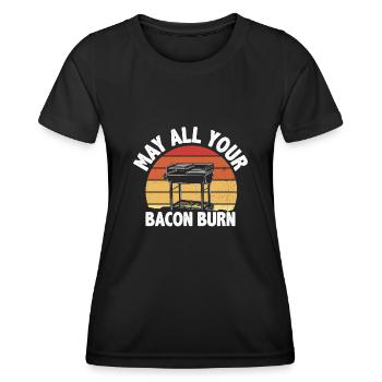 May all your bacon BBQ crickets burn - Women's Functional T-Shirt - black - Front - AI Model Female 172 light (172cm)