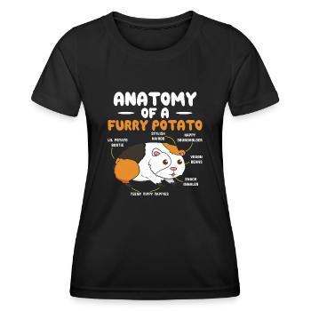 Anatomie d’un vêtement d’amoureux du cochon d’Inde - T-shirt sport Femme - noir - Devant - AI Model Female 172 light (172cm)