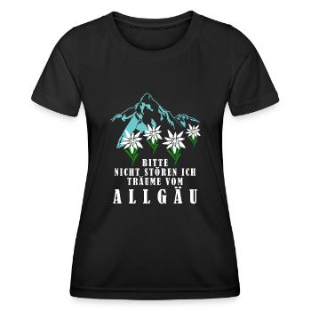 Allgäu Blumen Berge Allgäuer - Frauen Funktions-T-Shirt - Schwarz - Vorne - AI Model Female 172 light (172cm)