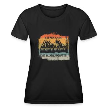 Allgäuer Alpen Allgäu - Frauen Funktions-T-Shirt - Schwarz - Vorne - AI Model Female 172 light (172cm)