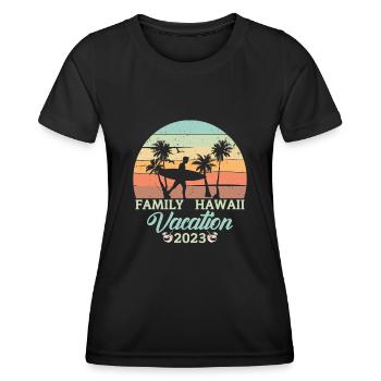 Family Hawaii Vacation 2023 Beach In Hawaii - Women's Functional T-Shirt - black - Front - AI Model Female 172 light (172cm)