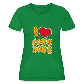 Corn dog - Women's Functional T-Shirt - kelly green - Front - AI Model Female 172 dark (172cm)